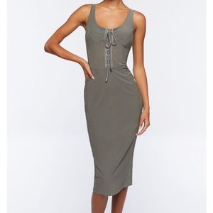 NWT Mesh Corset Midi Dress